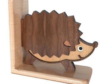 Hedgehog Wooden Animal Bookend Heirloom: Baby Nursery Kids