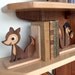 Wood Fox Bookend: Heirloom Kids Wooden Bookend Woodland Animal