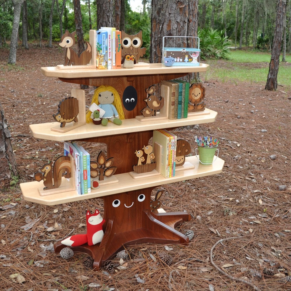 Wood Fox Bookend: Heirloom Kids Wooden Bookend Woodland Animal