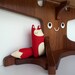 Happy Tree Bookshelf with 4 Wood Animal Bookends