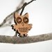 Owl Ring: Bamboo Wood Owl Jewelry Adjustable Ring