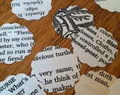 novel wedding confetti - medley of Shakespeare's works - scalloped circle shaped confetti