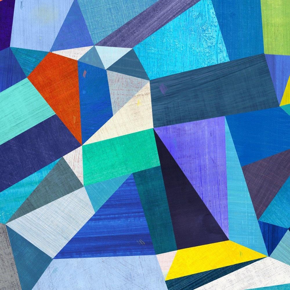 Blue Geometric Print