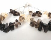 Yellow Citrine November Birthstone Earrings - Brown Smokey Quartz -  Semiprecious Gemstones - Perfect Gift Idea
