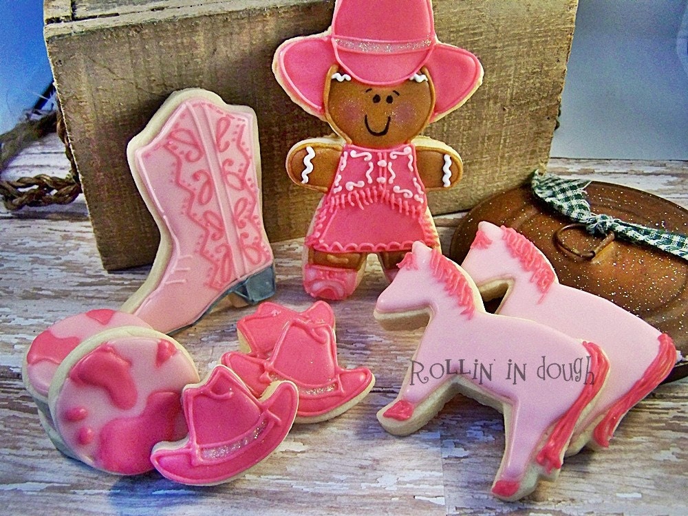 Western Cowgirl Cookies - Pink - 1 Dozen