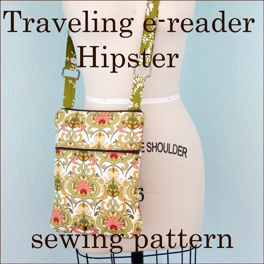 INSTANT DOWNLOAD Traveling e-reader Hipster PDF sewing pattern