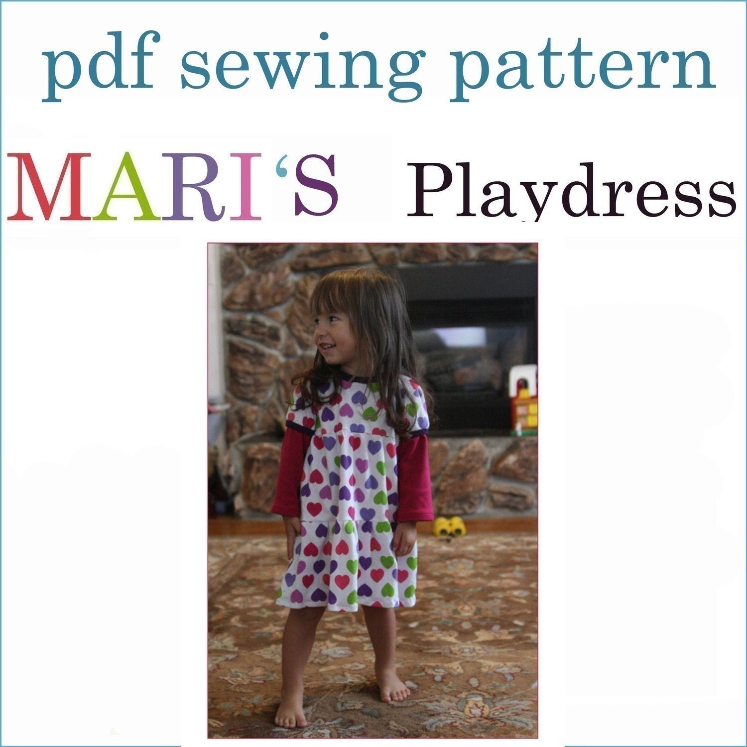 INSTANT DOWNLOAD pdf Dress Pattern Mari's Playdress PDF sewing pattern