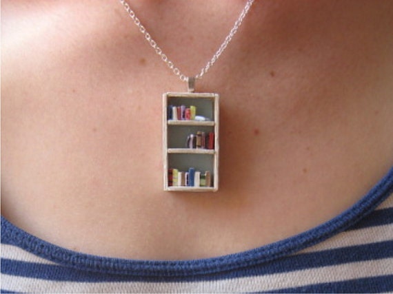 Beach House Bookshelf Necklace by Coryographies (Made to Order)