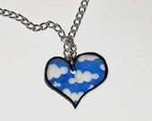 blue sky heart necklace