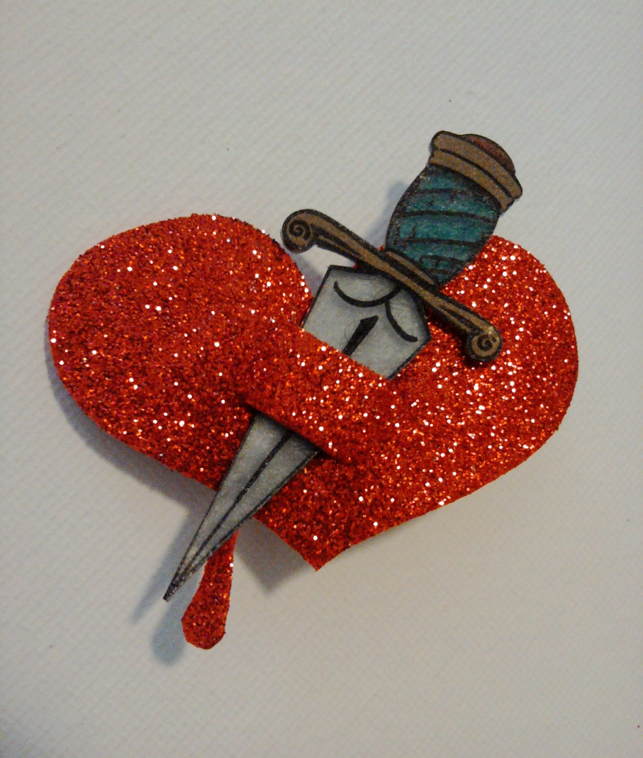 heart and dagger hair clip