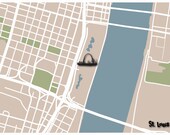 meet me in st louis, gateway arch... 8x10 map dream vacation destination