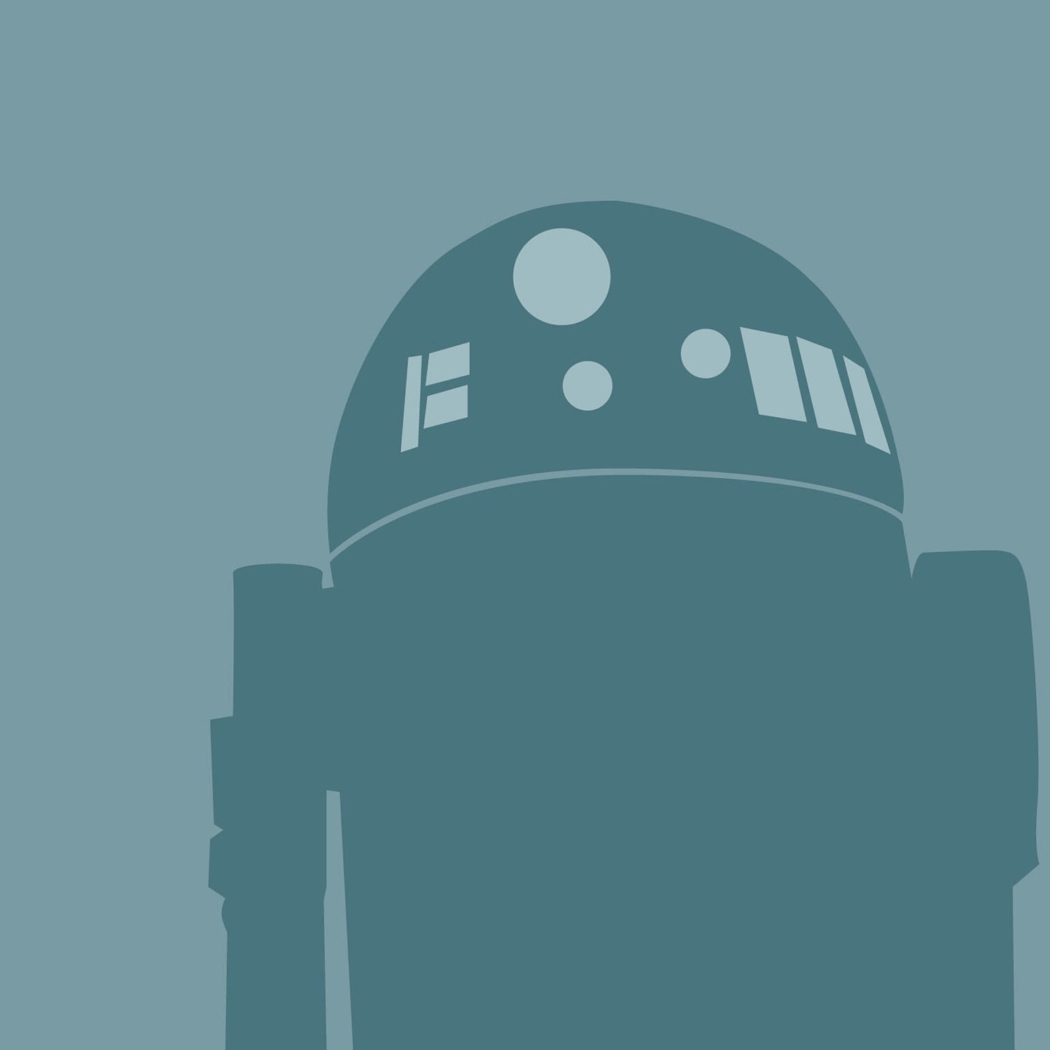 R2-D2 8x10 Star Wars minimalist poster in teal