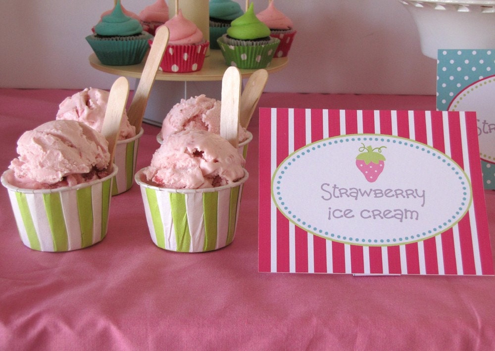 Strawberry Happy Birthday FOOD LABELS Printable