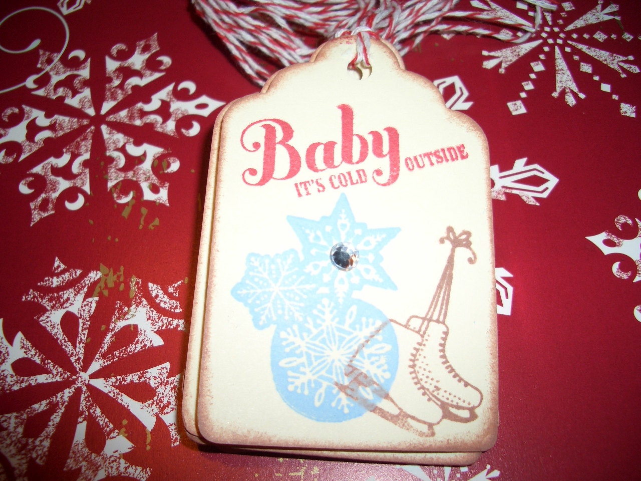 Christmas Gift Tags - Baby It's Cold Outside -Ice Skates - Wish Tree Tags - Set of Six