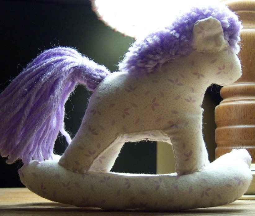 Stuffed Rocking Horse Toy Purple flower