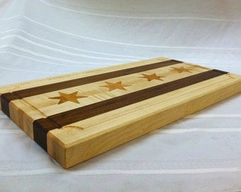 Professional Chicago Flag Cutting Board