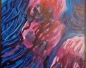 Original Acrylic Ocean Wave Beach Decor Painting Jellyfish