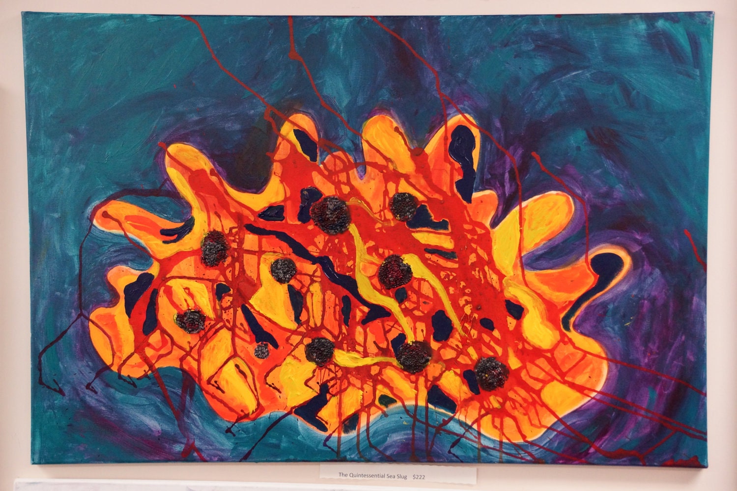 ORIGINAL Large Textured Painting Red Modern Abstract Art Yellow Palette Knife Art Huge