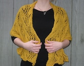 Marigold Foliage hand knit aplaca bamboo wrap- made to order