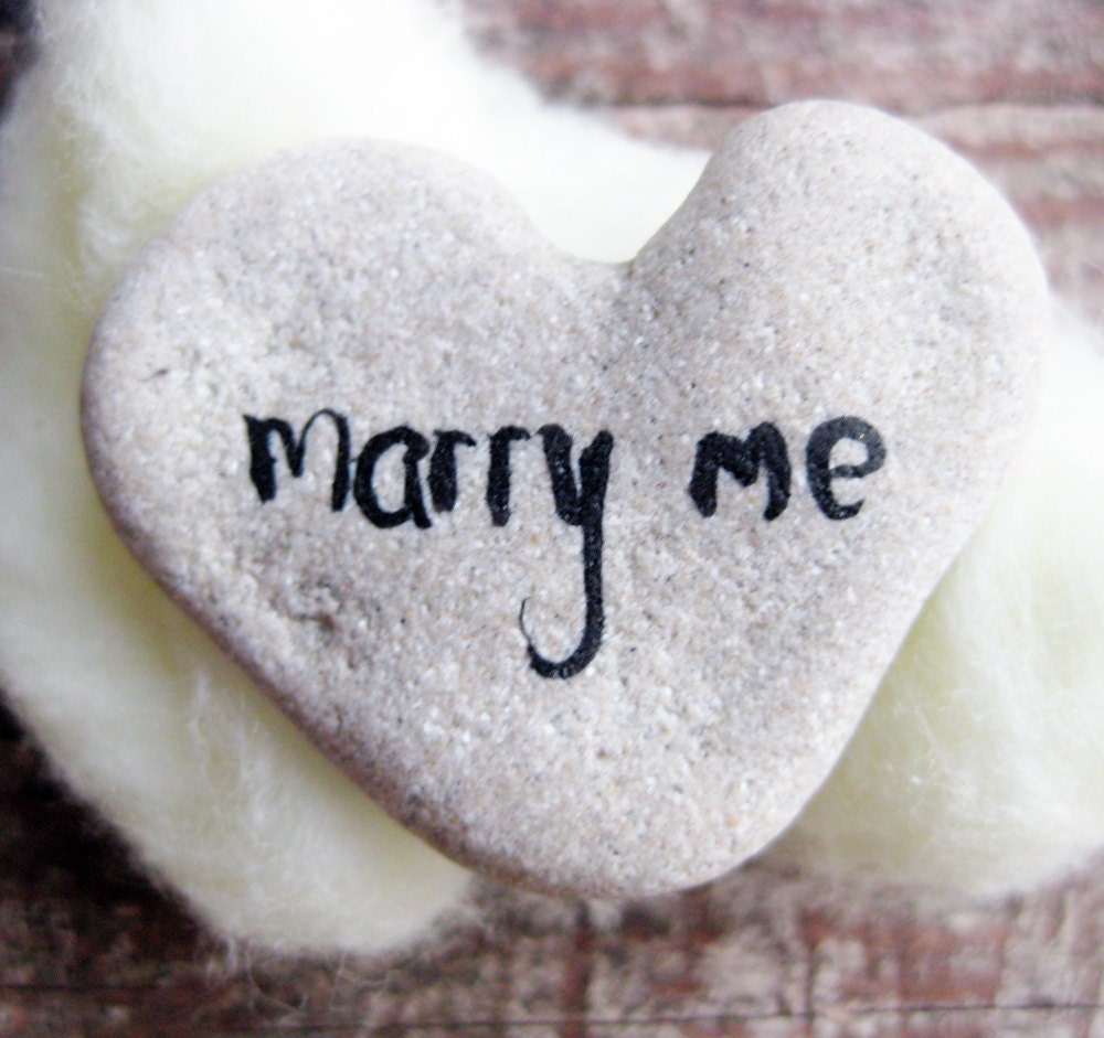 Personalized Genuine heart shaped Beach stone rock pebble