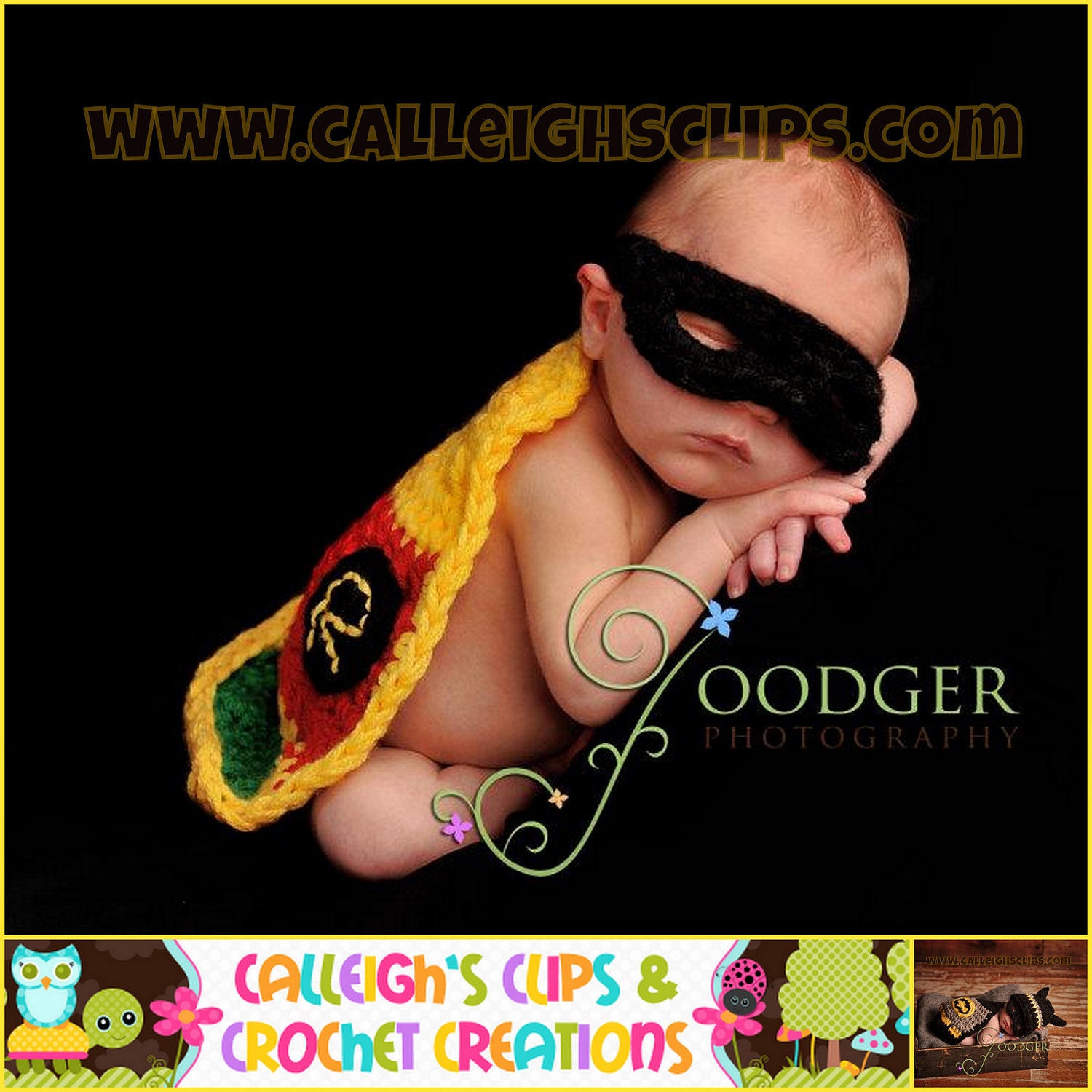 Batbaby's Sidekick - Cuddle Critter Cape Set  - Mask and Cape