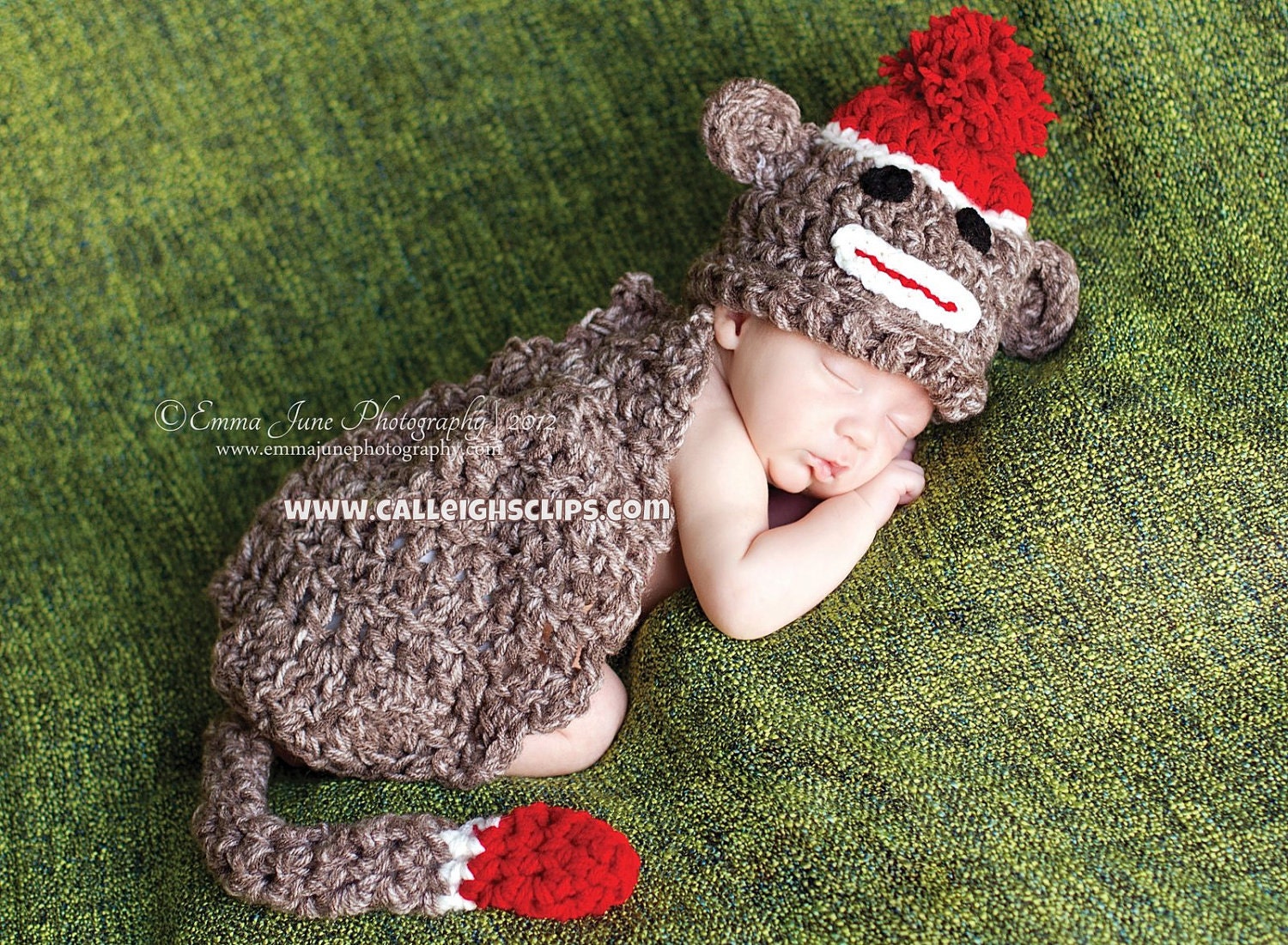 Instant Download Crochet Pattern - No 15 Sock Monkey- Cuddle Critter Cape Set  - Newborn Photography Prop