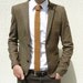 Skinny Knitted Tie in Golden Mustard Brown Lambswool - MADE TO ORDER