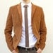 Knit Tie Skinny Necktie in Tobacco Tweed Brown Lambswool - Gift for Men Dad Boss Under 50 MADE TO ORDER