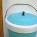 Retro Turquoise Blue Ice Bucket Cooler - Mid Century Plastic Beverage Pail for Summer