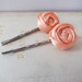 Peach Rosette Hairpins