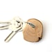SUMMER SALE 20% OFF - Pine wood keychain, key fob with stainless steel cable wire