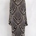 1920s black and white silk chiffon pearl-beaded gown