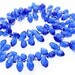 Super 100beads Blue Color Glass Crystal Faceted Elongated Drop Briolette Beads One strand