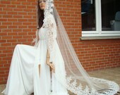 MANTILLA VEIL WITH BEAUTIFUL LACE EDGE ''PRESLEY VEIL''