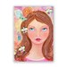ORIGINAL Modern Folk Art Painting Pretty Girl Orchids