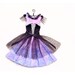 Victorian Paper Dress in Purple with Black Tulle Skirt and Velvet Corset