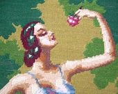ballet dancer needlepoint tapestry, vintage of France
