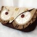 Silk Owl Clutch Bag- Luxury Silk with Vintage Kimono and Quilting Woodland Hoot-With Wristlet Strap- Made To Order-LAST ONE