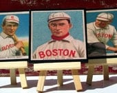 Boston Red Sox Baseball Card Coasters Sports Decor Set of Four