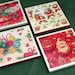 Retro Christmas Wrapping Paper Coasters Holiday Decor Vintage Chirstmas Red and White
