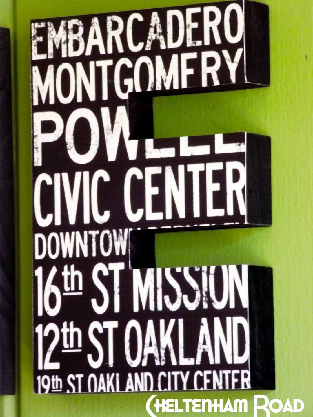 Wood Sign Wall Hanging Vintage San Francisco HOME sign Personalized Decor Wood Letters