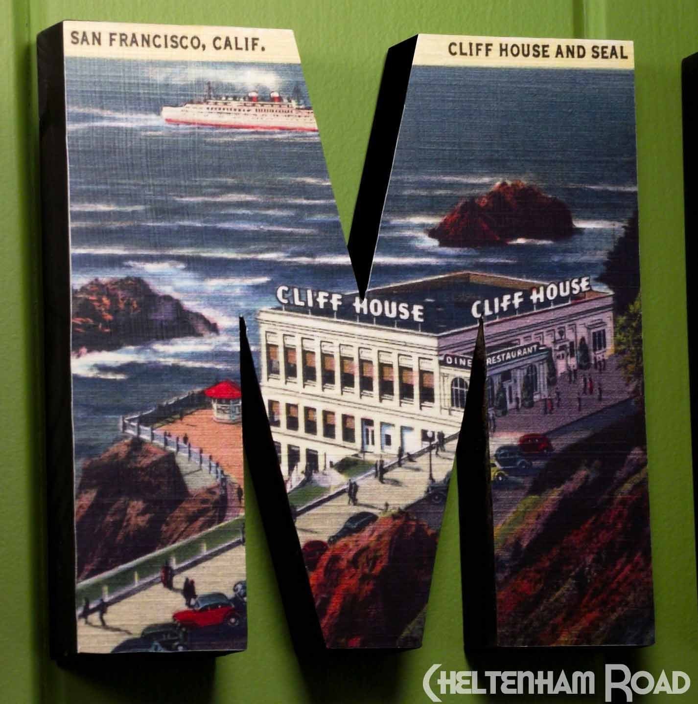 Wood Sign Wall Hanging Vintage San Francisco HOME sign Personalized Decor Wood Letters