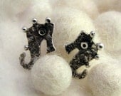 SEAHORSE Sterling Silver Stud Earrings Mini Zoo series
