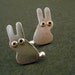 Bunny RABBIT Stud Earrings Sterling Silver Mini Zoo series