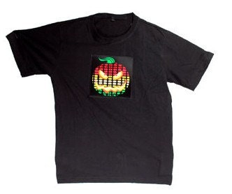 Halloween light up pumpkin shirt