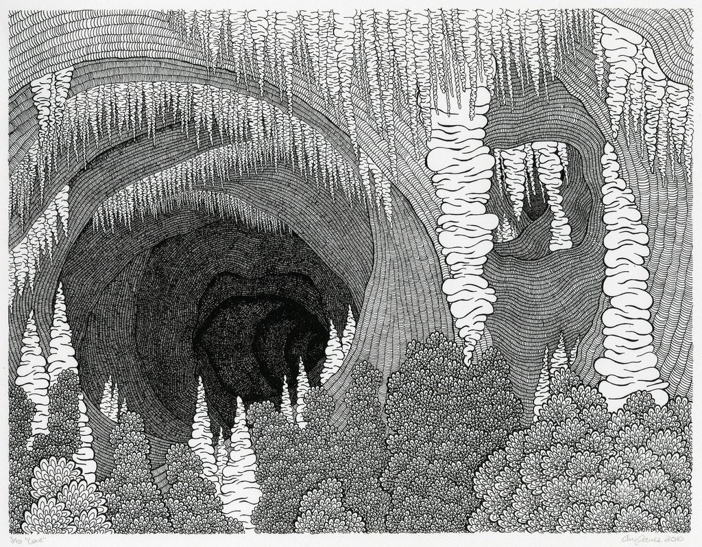 Cave Screenprint -Black and White