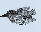 Blue Bird Screenprint 4x6