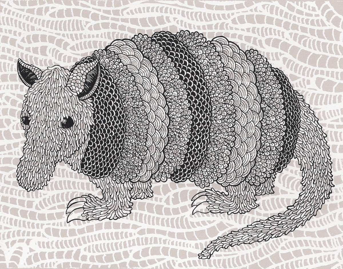 Armadillo Screenprint 8x10