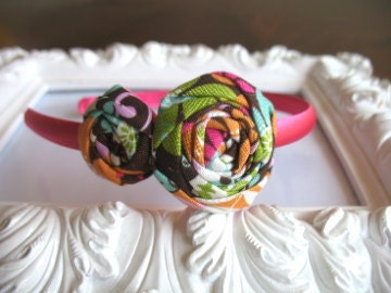 Wildflowers fabric flower  headband hair clip
