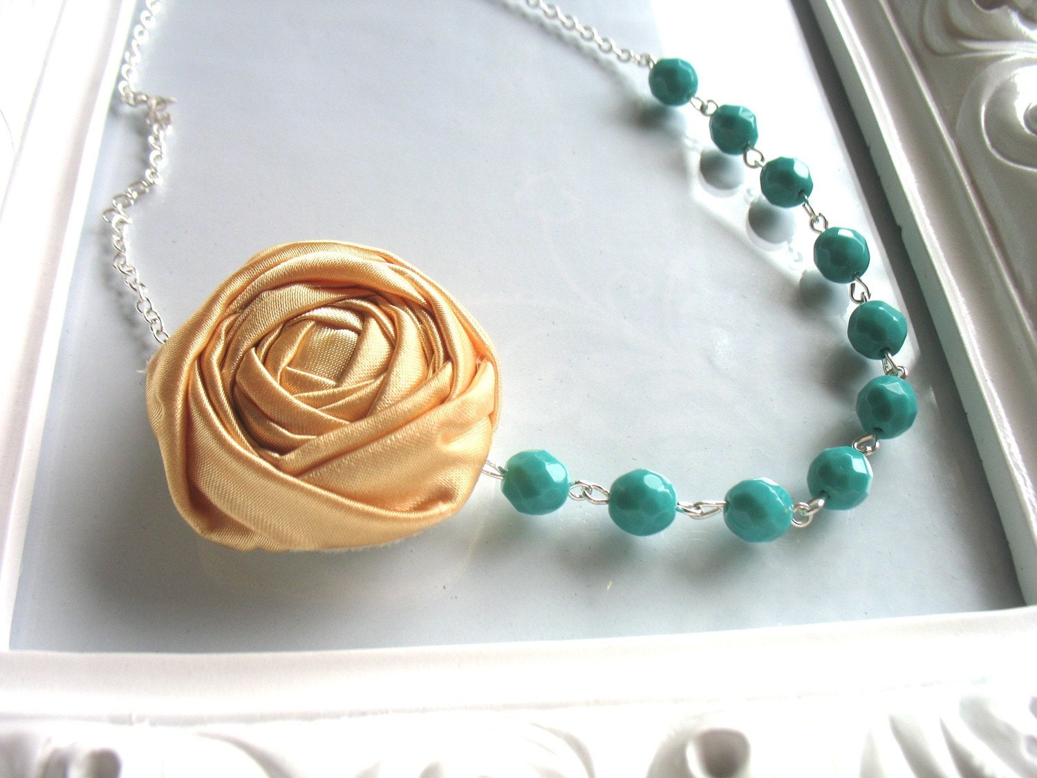 Ive Got Sunshine fabric flower necklace rosette